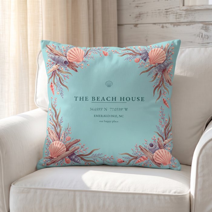 The Beach House coordinate pillow scene