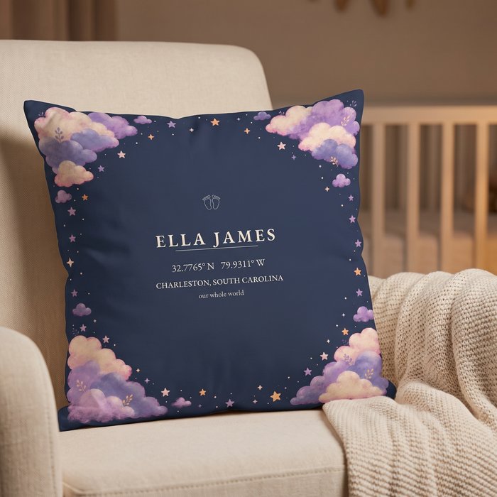 New Baby coordinate pillow scene