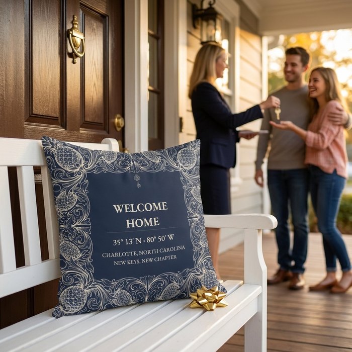 Realtor Gift coordinate pillow scene
